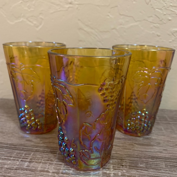 Dining Carnival Glass Juice Glasses Made By Colony Poshmark